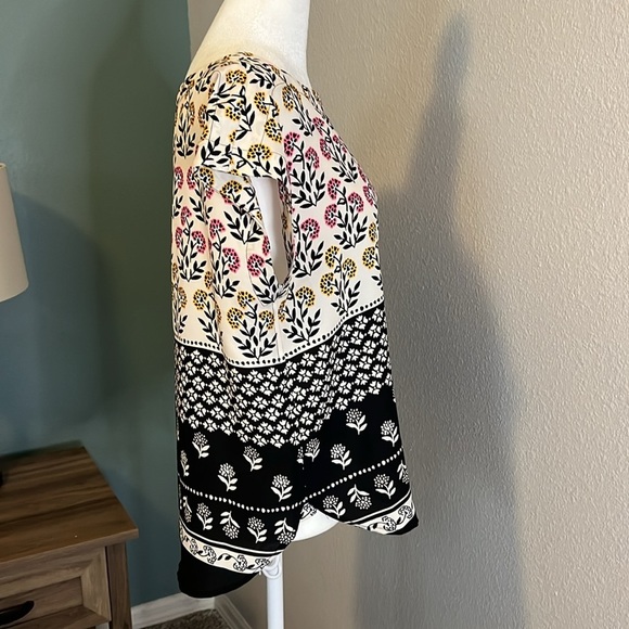 Ann Taylor Border Floral Boatneck Blouse Size Small - Picture 3 of 12